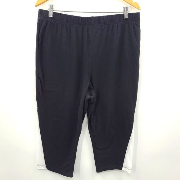 Roaman's Blank‎ White Pull On Comfy Lounge Capri Leggings Size 18 20 2X - Picture 1 of 2